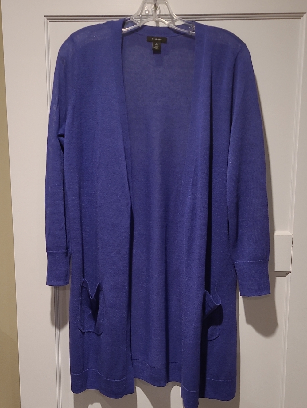 Halogen Open-Front Long Cardigan in Royal Blue